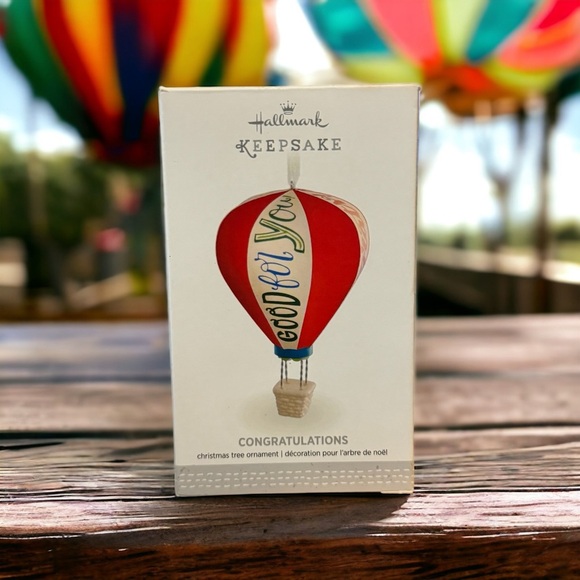 Hallmark Keepsake “Congratulations” Hot Air Balloon Christmas Ornament 2016 NIB - Picture 4 of 9
